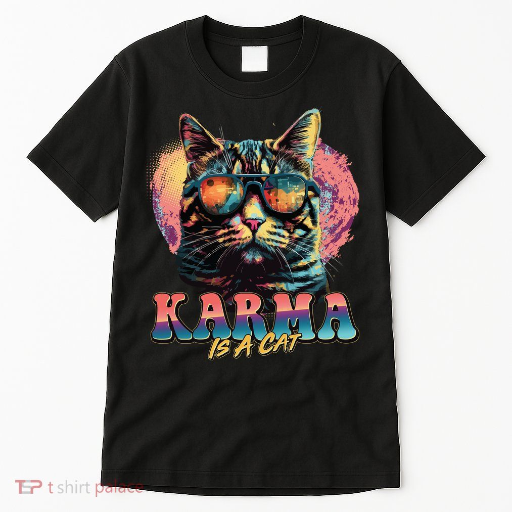 Retro Karma Is A Cat Tall T-Shirt
