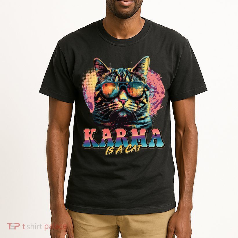 Retro Karma Is A Cat Tall T-Shirt