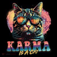 Retro Karma Is A Cat Button