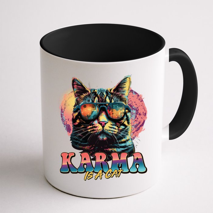 Retro Karma Is A Cat Mug