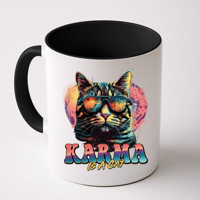 Retro Karma Is A Cat Mug