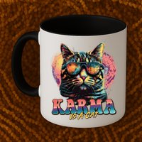 Retro Karma Is A Cat Mug