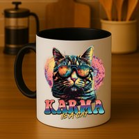 Retro Karma Is A Cat Mug