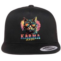 Retro Karma Is A Cat Flatbill Hat