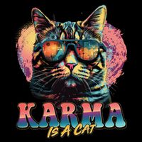 Retro Karma Is A Cat Flatbill Hat