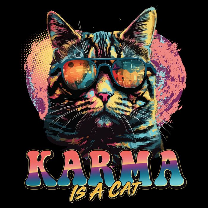 Retro Karma Is A Cat 16 in Basic Backpack