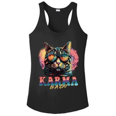 Retro Karma Is A Cat Ladies PosiCharge Competitor Racerback Tank