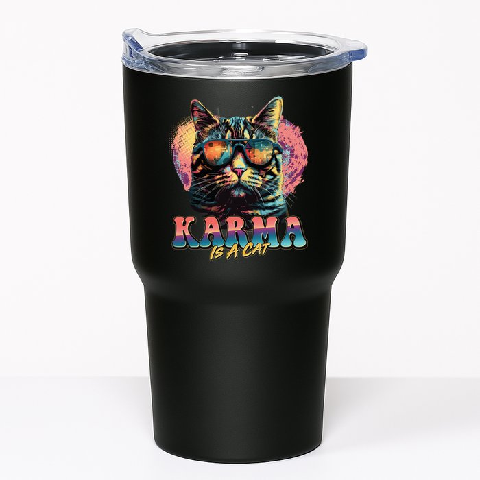 Retro Karma Is A Cat Tumbler
