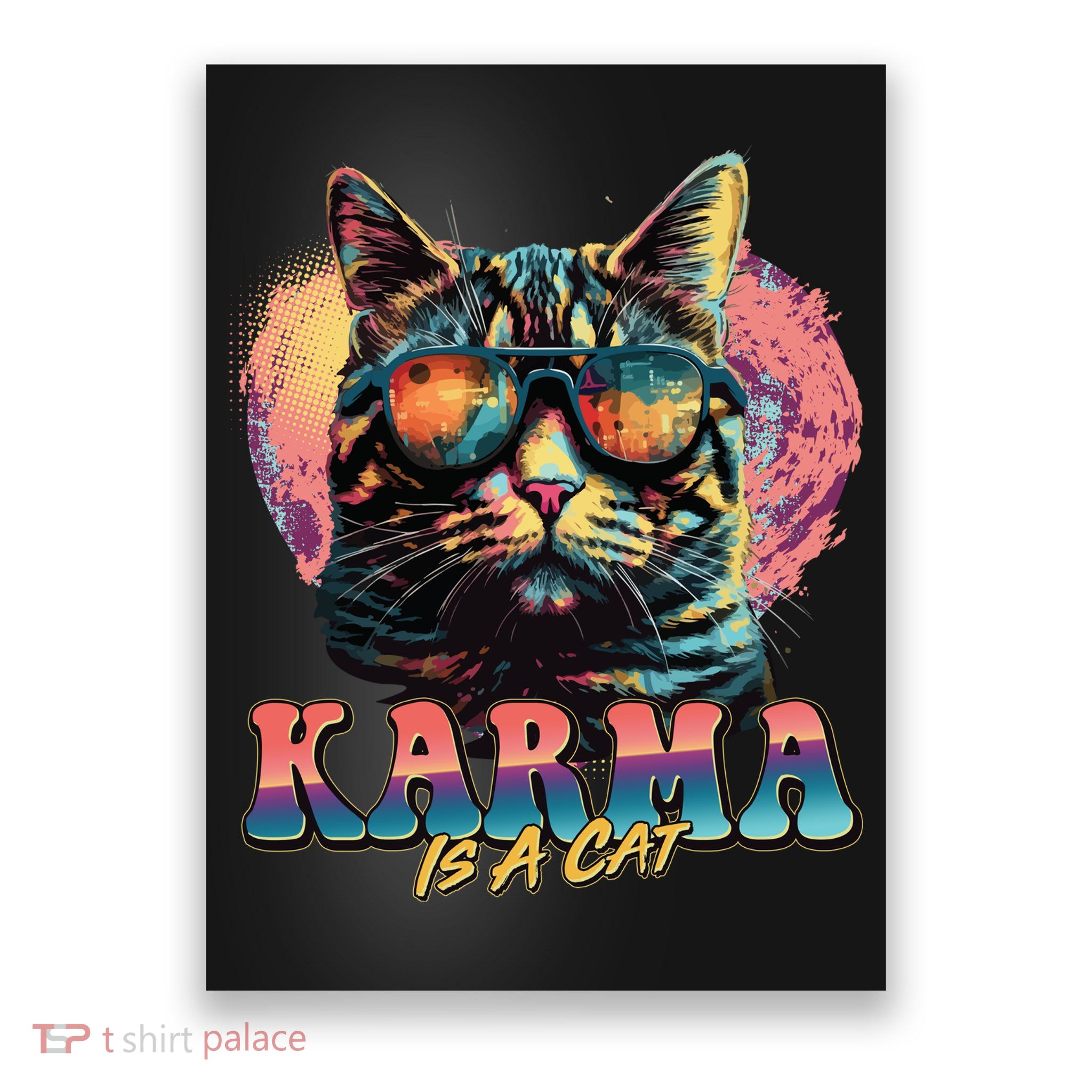Retro Karma Is A Cat Poster