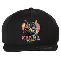 Retro Karma Is A Cat Wool Snapback Cap