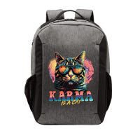 Retro Karma Is A Cat Vector Backpack