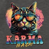 Retro Karma Is A Cat Vector Backpack