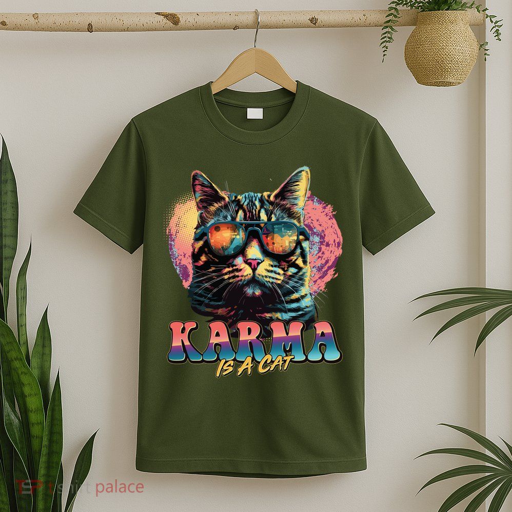 Retro Karma Is A Cat T-Shirt