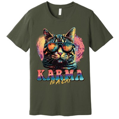 Retro Karma Is A Cat Premium T-Shirt