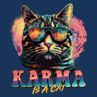 Retro Karma Is A Cat Infant Baby Jersey Bodysuit