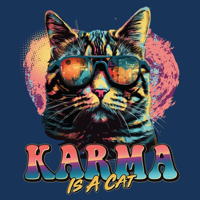 Retro Karma Is A Cat Infant Baby Jersey Bodysuit