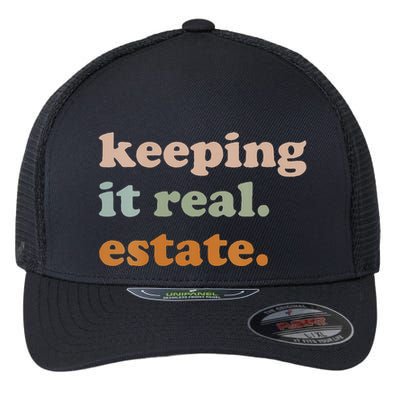 Retro Keeping It Real Estate Broker Agent Seller Realtor Flexfit Unipanel Trucker Cap