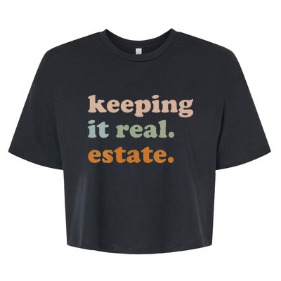 Retro Keeping It Real Estate Broker Agent Seller Realtor Bella+Canvas Jersey Crop Tee