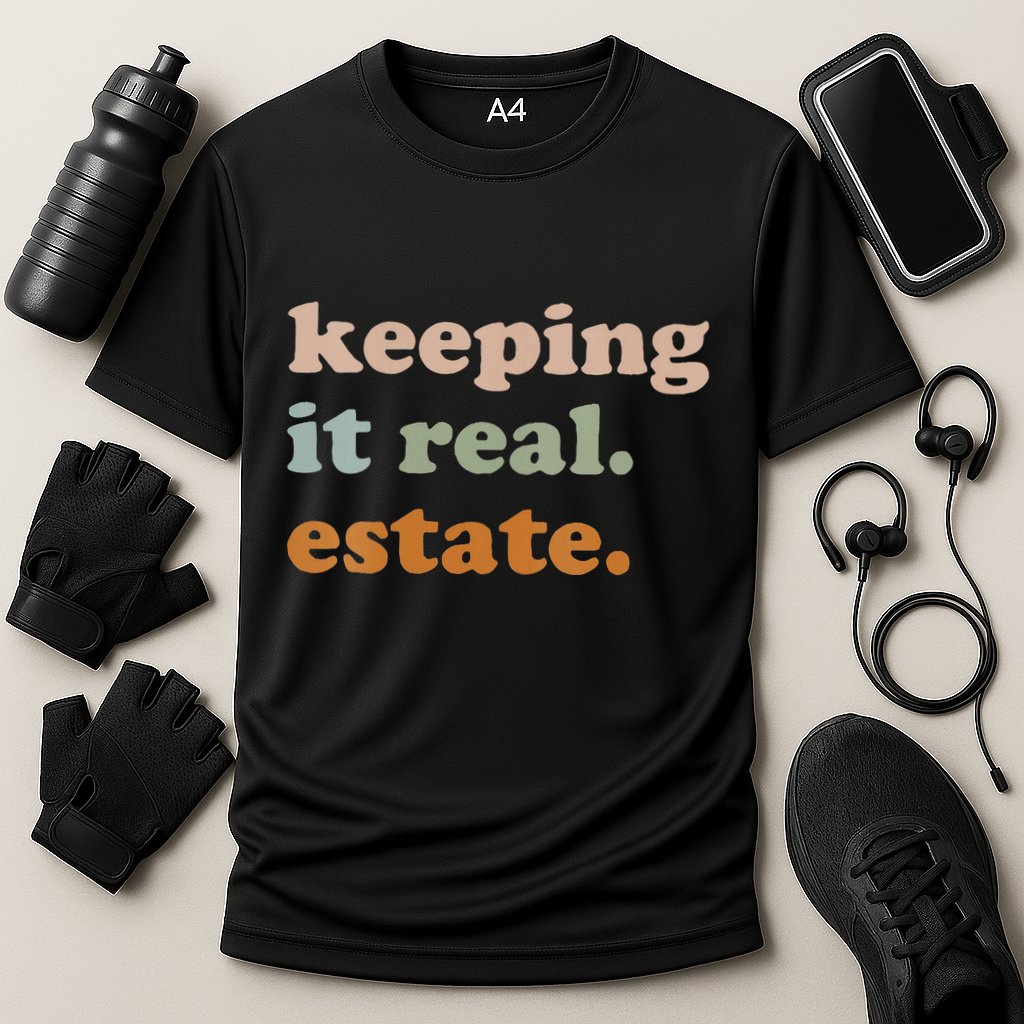 Retro Keeping It Real Estate Broker Agent Seller Realtor Cooling Performance Crew T-Shirt