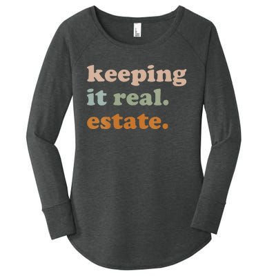 Retro Keeping It Real Estate Broker Agent Seller Realtor Women's Perfect Tri Tunic Long Sleeve Shirt