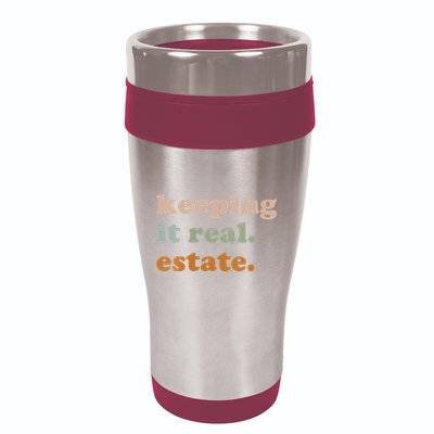 Retro Keeping It Real Estate Broker Agent Seller Realtor 16oz Travel Tumbler