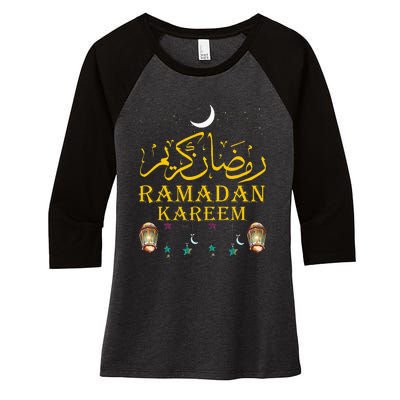 Ramadan Kareem Islamic Fasting Outfit Women's Tri-Blend 3/4-Sleeve Raglan Shirt