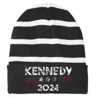 Robert Kennedy Jr 2024 President Retro Vintage Elections Striped Beanie with Solid Band