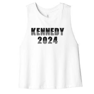 Robert Kennedy Jr For President 2024 American Flag Women's Racerback Cropped Tank