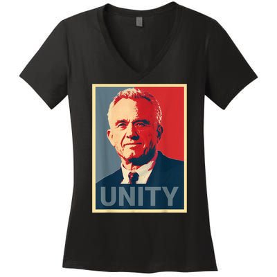 Robert Kennedy Jr. Rfk Jr For Trump Unity 2024 Obama Poster Women's V-Neck T-Shirt