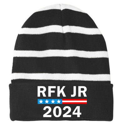 Robert Kennedy Jr. For President 2024 RFK JR 2024 Striped Beanie with Solid Band