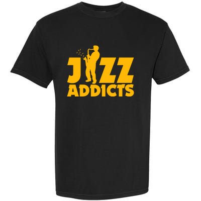 Robert Komaniecki Jazz Addicts With Saxophone Garment-Dyed Heavyweight T-Shirt