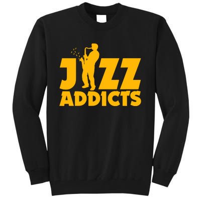 Robert Komaniecki Jazz Addicts With Saxophone Tall Sweatshirt