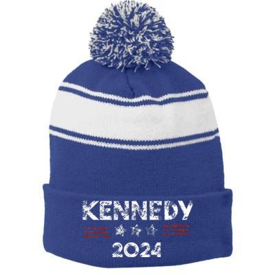 Robert Kennedy Jr 2024 President Retro Elections Stripe Pom Pom Beanie