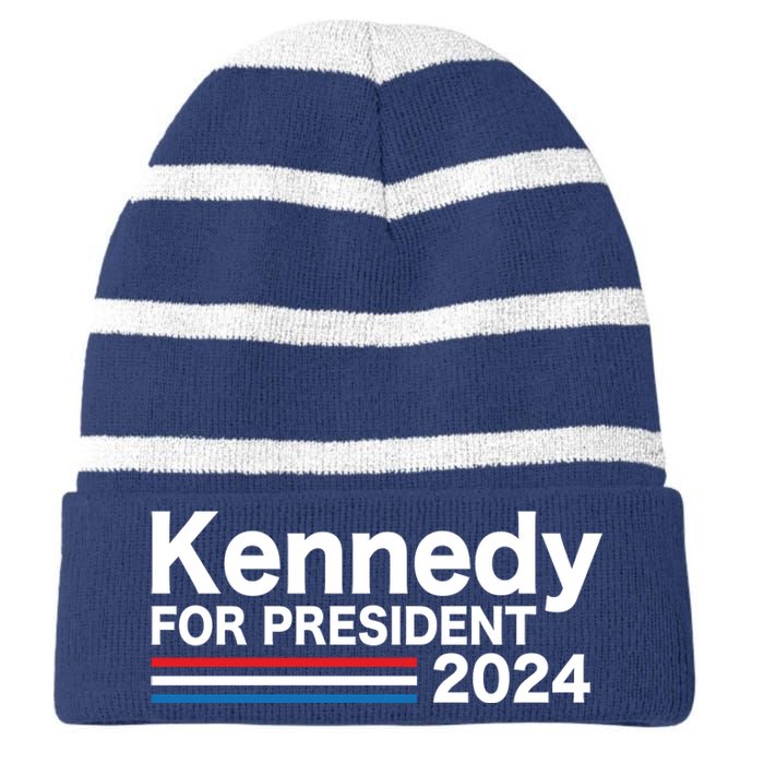 Robert Kennedy Jr For President 2024 Election Striped Beanie with Solid Band