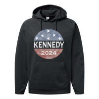 Robert Kennedy Jr 2024 President Vintage Button USA Flag Performance Fleece Hoodie