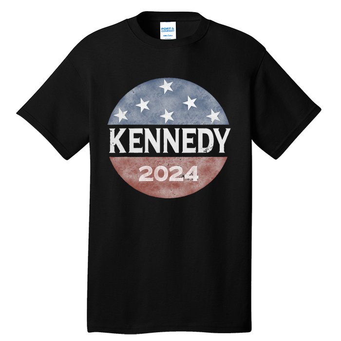 Robert Kennedy Jr 2024 President Vintage Button USA Flag Tall T-Shirt