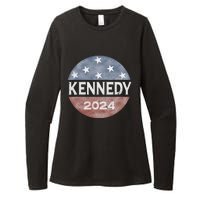 Robert Kennedy Jr 2024 President Vintage Button USA Flag Womens CVC Long Sleeve Shirt