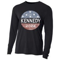 Robert Kennedy Jr 2024 President Vintage Button USA Flag Cooling Performance Long Sleeve Crew