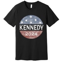 Robert Kennedy Jr 2024 President Vintage Button USA Flag Premium T-Shirt