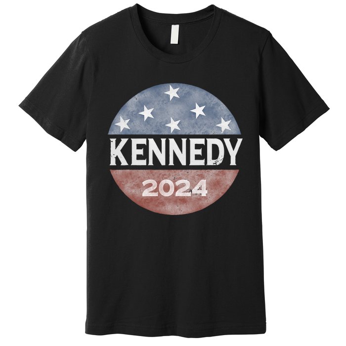 Robert Kennedy Jr 2024 President Vintage Button USA Flag Premium T-Shirt