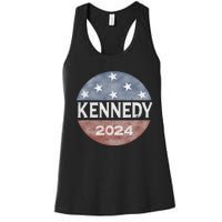 Robert Kennedy Jr 2024 President Vintage Button USA Flag Women's Racerback Tank