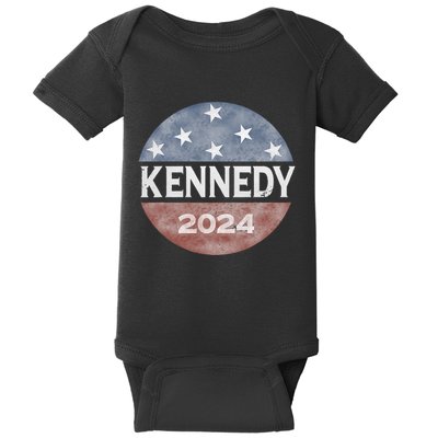 Robert Kennedy Jr 2024 President Vintage Button USA Flag Baby Bodysuit