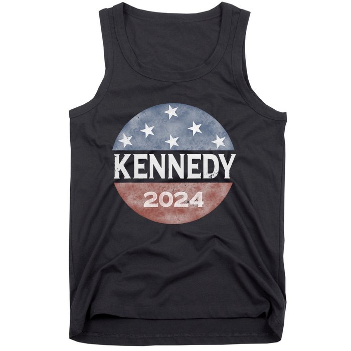 Robert Kennedy Jr 2024 President Vintage Button USA Flag Tank Top