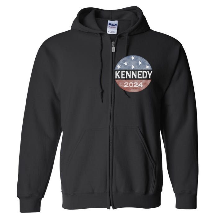 Robert Kennedy Jr 2024 President Vintage Button USA Flag Full Zip Hoodie