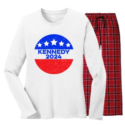 Robert Kennedy Jr. For President 2024 Presidential Election Women's Long Sleeve Flannel Pajama Set 