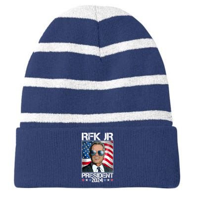 Robert Kennedy Jr For President Rfk Jr 2024 Election Striped Beanie with Solid Band