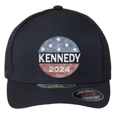 Robert Kennedy Jr 2024 President Vintage Button Usa Flag Flexfit Unipanel Trucker Cap