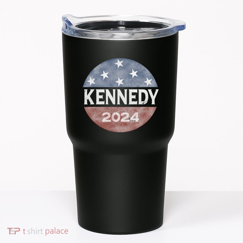 Robert Kennedy Jr 2024 President Vintage Button Usa Flag Tumbler
