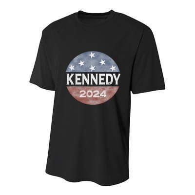 Robert Kennedy Jr 2024 President Vintage Button Usa Flag Youth Performance Sprint T-Shirt