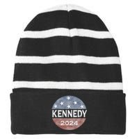 Robert Kennedy Jr 2024 President Vintage Button Usa Flag Striped Beanie with Solid Band